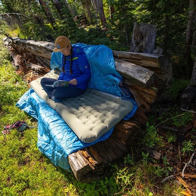 Big Agnes Campmeister Deluxe - Insulated Sleeping Pad, Ultralight Inflatable Mat For Camping, All Season Compact Backpacking And Hiking, 25x72 Wide Regular