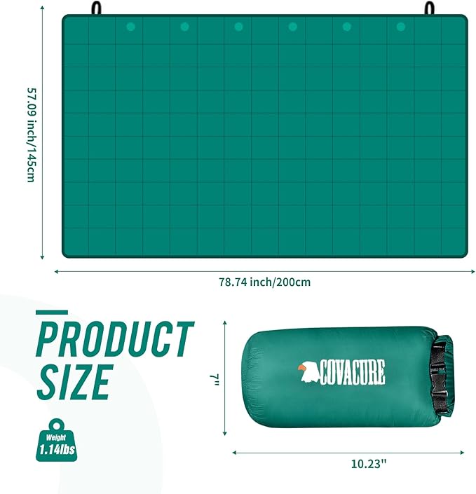 covacure Camping Blanket - Outdoor Travel Blanket, Packable, Puffy Blanket, Lightweight & Warm Quilt for Camping, Hiking, Backpacking, Outdoors, Travel, Beach