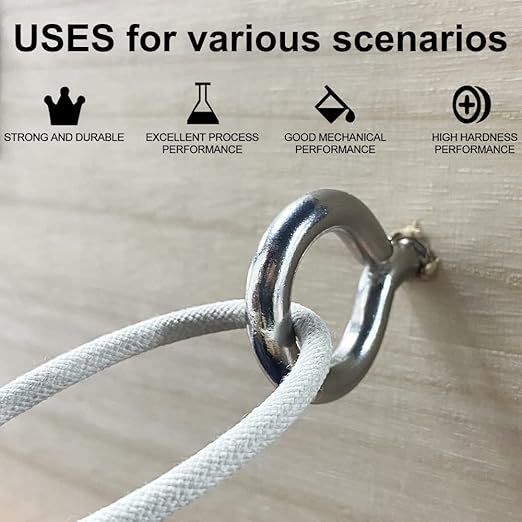 12 Pcs M6 304 Stainless Steel Screw Eye Hooks, 2-1/2 Inches Eyes Screw Hooks,Heavy Duty Screw Eye Bolt,Load Bearing 200LB,Indoor & Outdoor Use