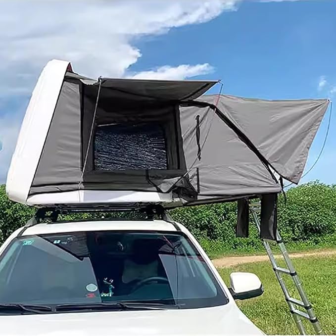 Auto Quick Pop Up Car Tent, SUV Roof Top Tents for Adults, Roomy Truck Van Trailer Tent, Camping Car Tent for 3-4 People, Family Hard Shell Out Door Rooftop Tent, Fast Opening