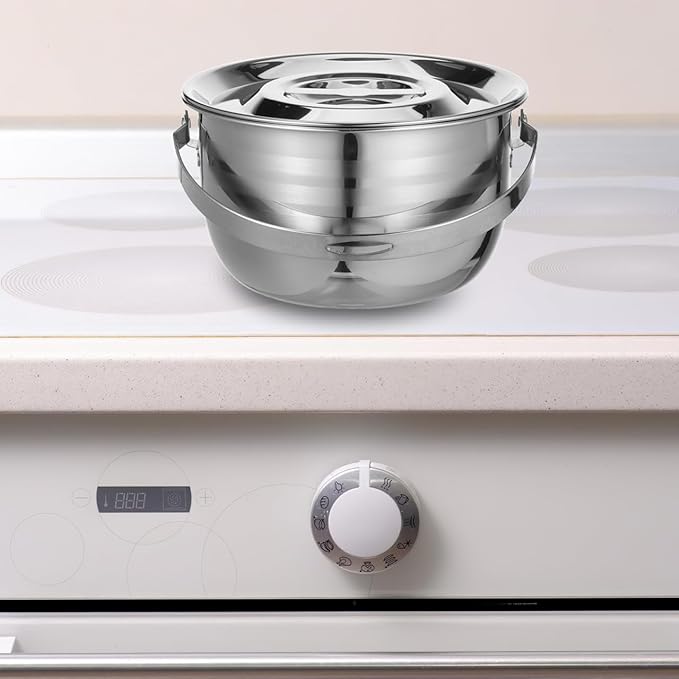 LIFKOME Stainless Steel Camping Pot with Lid Lifter Handle Camp Cookware Pot Portable Hanging Cooking Pot for Camping Cooking, BBQ, Basting, or Baking 2.5/4 Quart