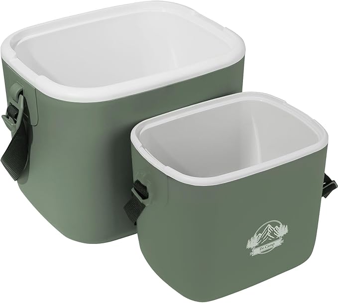 Dr Camp 15qt Insulated Cooler Box for Ice Beverage Food Storage Portable Ice Chest for Camping Picnic Tailgate Outdoor Use Chiller Caja Enfriadora Portátil para Camping