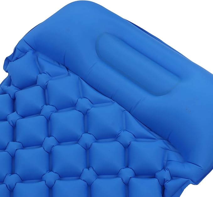 Sleeping Pad for Camping, Camping Sleeping Pad, Ultralight Inflatable Sleeping Mat with Built in Foot Pump & Pillow, Upgraded Compact Camping Air Mattress for Camping, Backpacking (Dark Blue)
