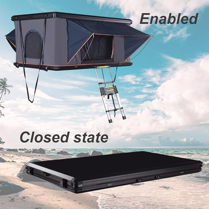 Robust Hard Shell Rooftop Tent | Spacious SUV Camping Tent | Waterproof Roof Top for Trucks