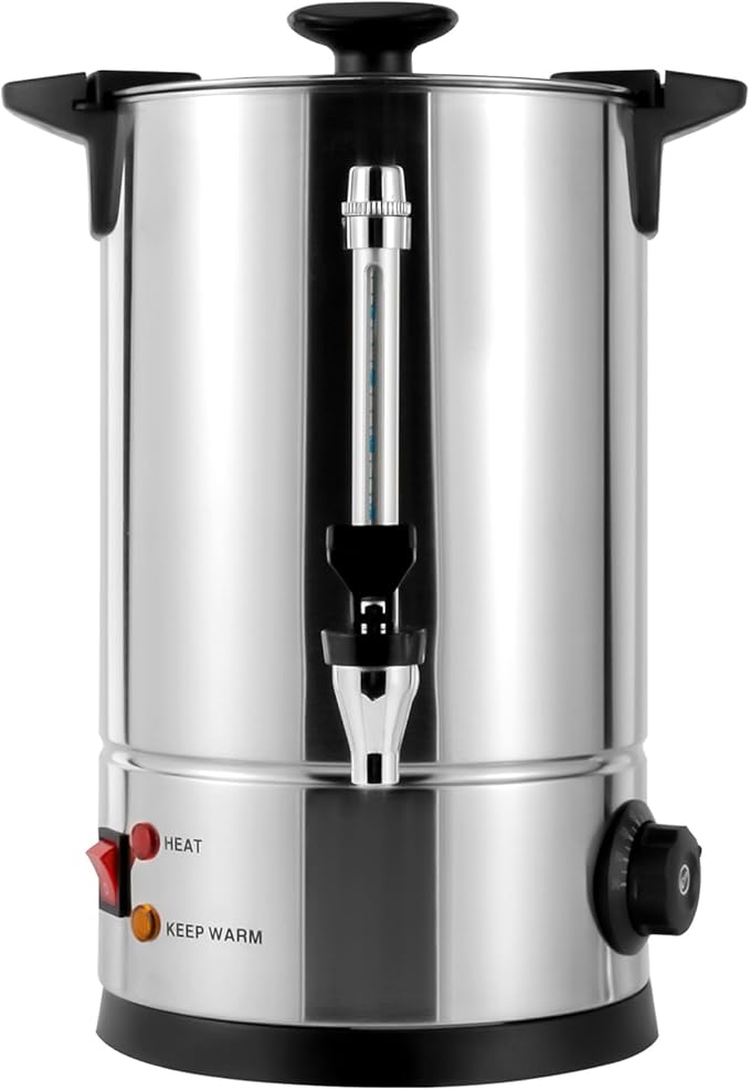8L/2.11gal Commercial Grade Stainless Steel Coffee Urn, Coffee Maker Hot Water Urn 1000W Upgraded Power, Quick-Brewing Coffee Maker for Home, Party, Office, Wedding