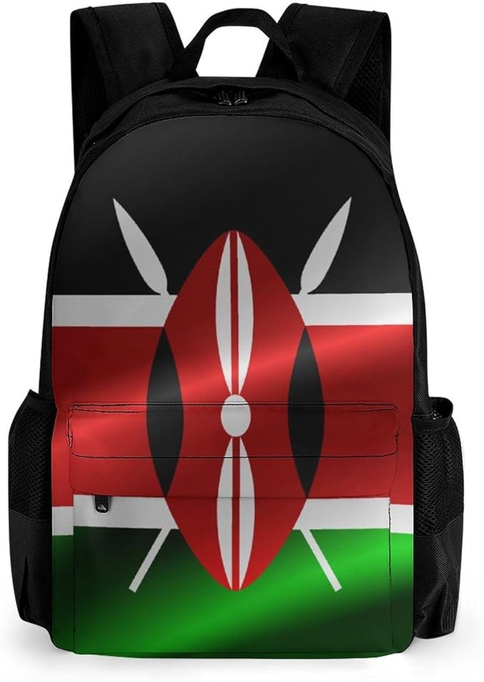 Lightweight Daypack Backpack for Sports Travel Running, Large Capacity Multipurpose Anti-Theft Bookbag, Flag Of Kenya Laptop Backpack Daypack
