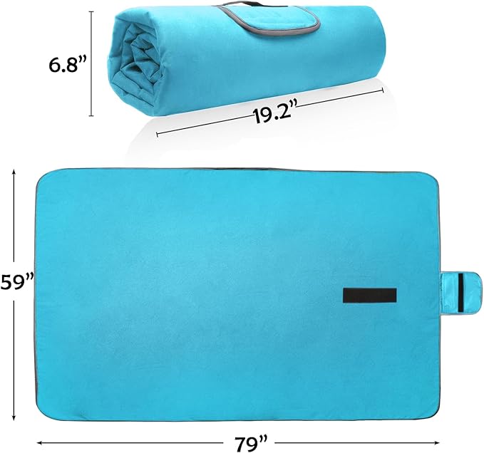 Tirrinia Large Waterproof Outdoor Blanket, Soft Warm Windproof Stadium Blanket with Sherpa Fleece and Foldable for Outdoor Sport, Baseball, Football, Beach, Concerts, Car