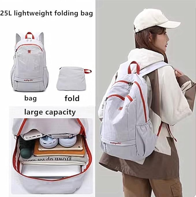 Fold Backpack-Lightweight Waterproof Packable Backpack for Travel and Outdoor, 25L Hiking Bag for Man and Women (24b)