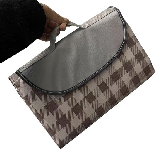 K Y KANGYUN Extra Large Picnic Blanket Outdoor Beach Blankets, Water-Resistant Foldable Sandproof Blankets Cute Picnic Mat for Beach, Camping Grass Lawn Park Mats (Brown 2, 80x80 in)