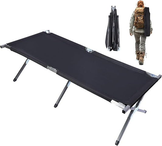 YSSOA Camping Cot, Sleeping Cots for Adults with Storage Bag, Portable and Lightweight Cot Bed for Outdoor Traveling, Hiking, Office Nap, Easy to Set up, 1 Pack