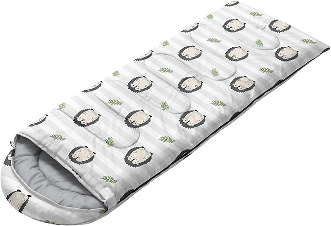 AILONEN Kawaii Puppy Sleeping Bag for Kids Boys Girls,Warm and Cool Weather,Lightweight,Waterproof Backpacking,Cartoon Cute Dog & Duck Animal Themed Blue Sleeping Bag for Camping