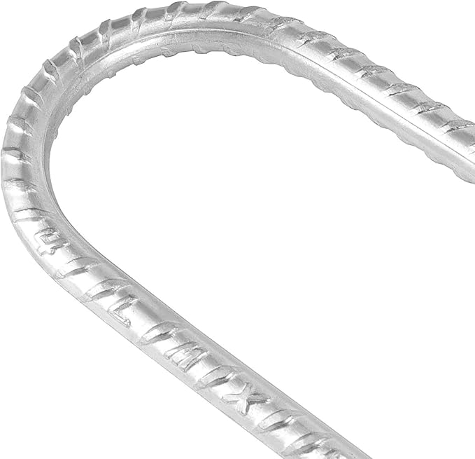 14 Pack 16 Inch Silver Galvanized Rebar U Hook Stakes, Heavy Duty Curved U Hook Ground Anchors, Rebar Tent Fence Stakes with Chisel Point End