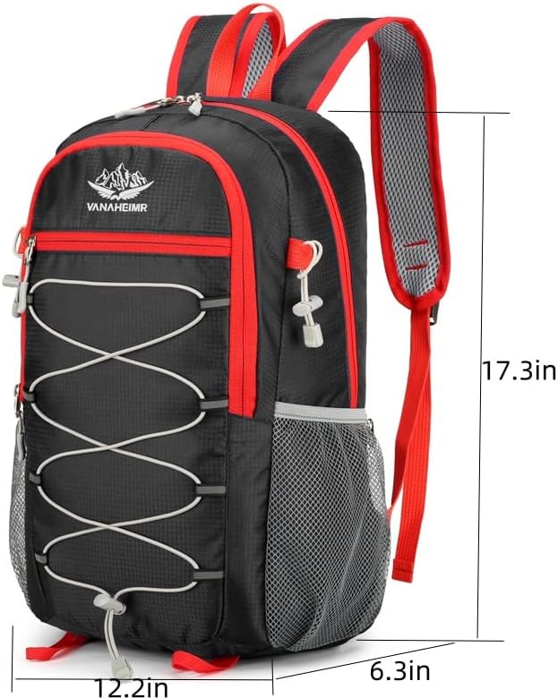 Foldable Lightweight Hiking Backpack Camping Cycling Travel Shopping Fitness Sports Backpack With Man And Women (Black)