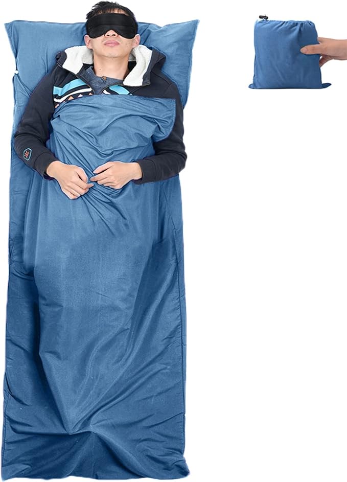 Sleeping Bag Liner, Lightweight Portable, Soft Travel and Camping Sheet, with Compact and Carry Bag, for Travel, Hotel