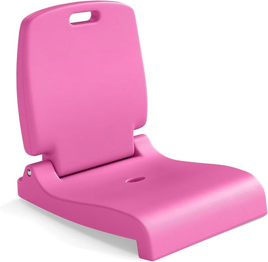 GYMAX Foldable Poolside Chairs for Edge of Pool, Portable Pool Chair with Handle, Drainage Hole, Lightweight Folding Flip Seat for Beaches, Camping, Fishing, Tailgating, Lawn (Bright Pink,1)