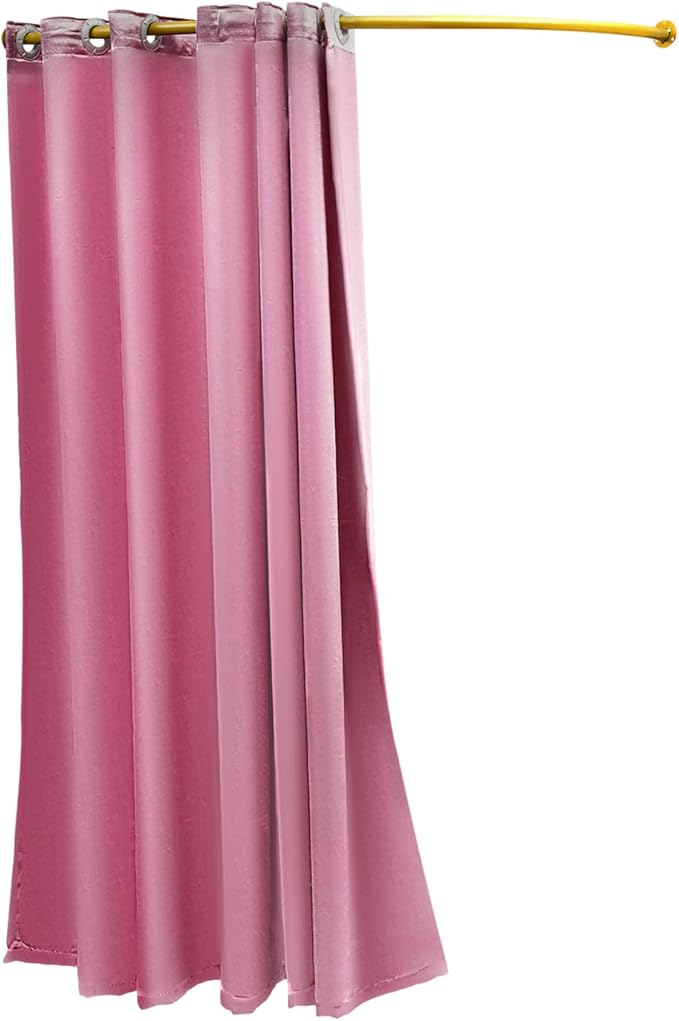 U-Dressing Room Privacy Protection Changing Room Divider, Clothing Store Fitting and Dressing Room for Boutique, Curtain Divider (C-Shaped-Pink)