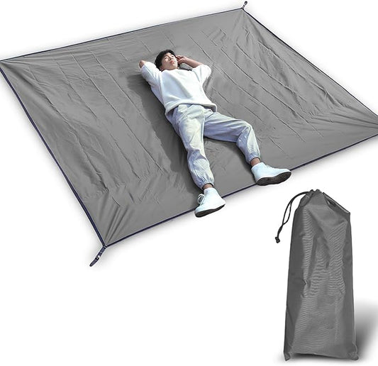 Camping Picnic Tent Footprint - 210×150cm | Lightweight & Waterproof | Sandproof Camping Ground Cloth for Beach, Hiking | Compact Storage Bag Included for Couples & Backpackers