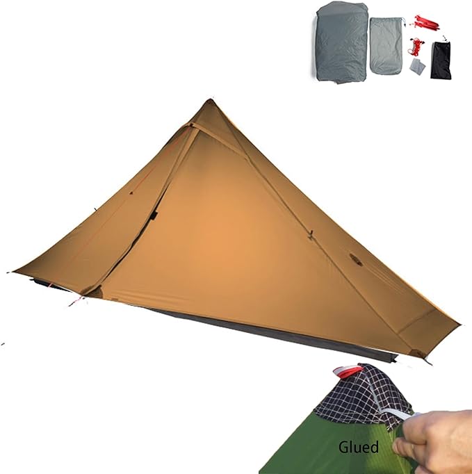 3FULGEAR Lanshan 1 Pro Upgraded Ultralight 1-Person Camping Tent – 3/4 Season, 20D Double-Sided Silicone Nylon, Waterproof, Lightweight for Hiking, Trekking, Climbing