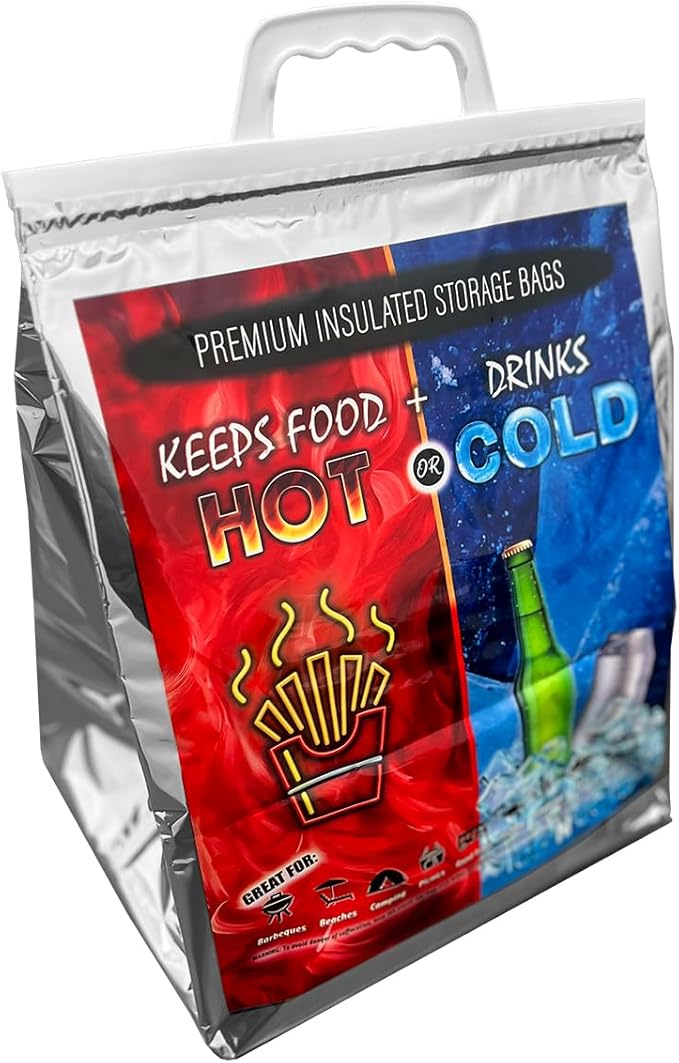 Insulated Picnic/Shopping Cooler Bags for Groceries, Camping, Hiking, Beach, Travel | Lightweight Soft Collapsible | Fast Same Day Shipping (Pack of 80, Medium)