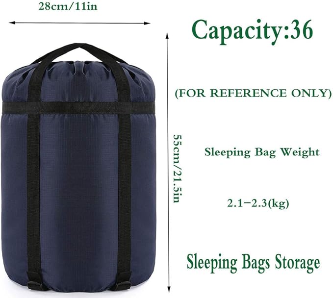 Compression Stuff Sack, 24L/36L/46L Sleeping Bags Storage Stuff Sack Organizer Waterproof Camping Hiking Backpacking Bag for Travel - Great Sleeping Bags Clothes Camping