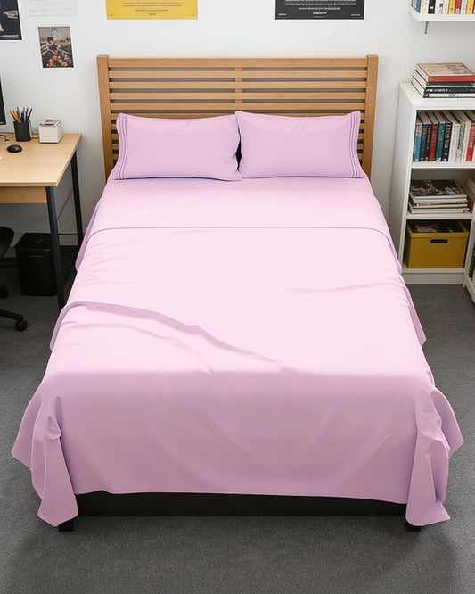 Full XL Bed Sheet - 4 Piece Full XL Bed Sheets Set - Soft, Breathable & Cooling - Hotel Luxury Bedding for Women, Men, Kids, Teens, Boys & Girls - Deep Pockets, Comfy, Fade & Wrinkle Free - Light Pink