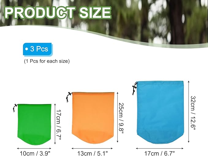 PATIKIL Stuff Sack, Waterproof Outdoor Storage Sack Portable Drawstring Dust Flap Bag for Hiking Backpacking