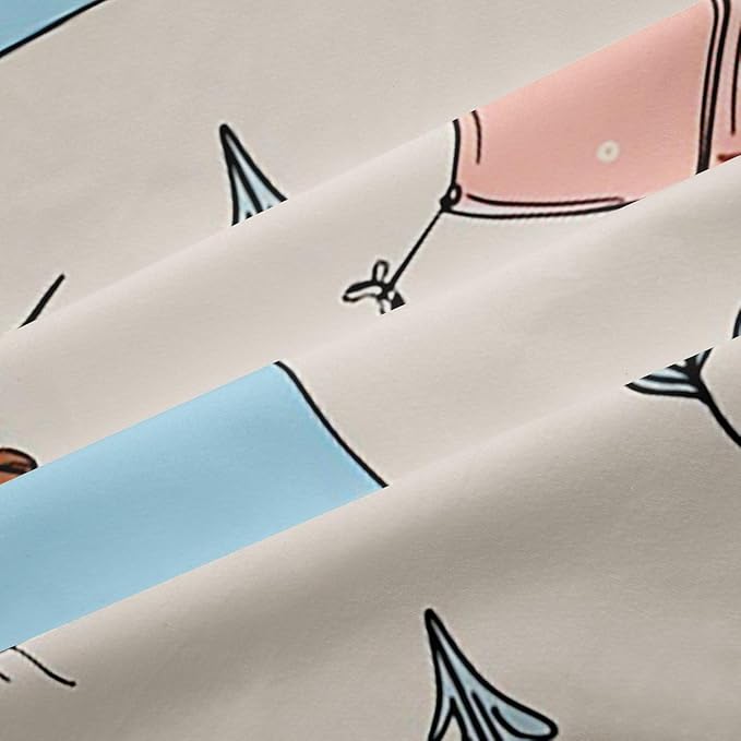 Feelyou Cute Beige Camping Camper Curtains for Bedroom Living Room Campfire Tent Blackout Shades Happy Camping Room Darkening Curtain Window Treatments, 2 Panels 42 x 90 Inch Decor