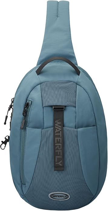 WATERFLY Small Crossbody Sling Backpack: RFID Blocking Anti Theft Sling Bag Travel Daypack Man Woman