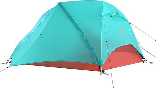 Horizon Lite 2 Ultralight 2-Person Backpacking Tent – Freestanding, 3-Season, Waterproof Double-Door Design – Seafoam Blue