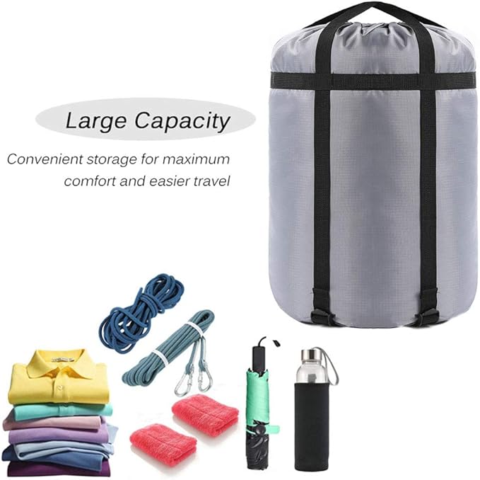 Compression Stuff Sack, 24L/36L/46L Sleeping Bags Storage Stuff Sack Organizer Waterproof Camping Hiking Backpacking Bag for Travel - Great Sleeping Bags Clothes Camping