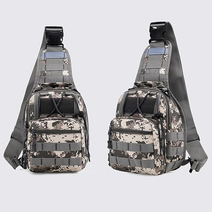 Viriber Tactical Backpack, Waterproof Military Cross-body Molle Sling Shoulder Backpack Chest Bag for Outdoor Every Day Carry Camouflage C