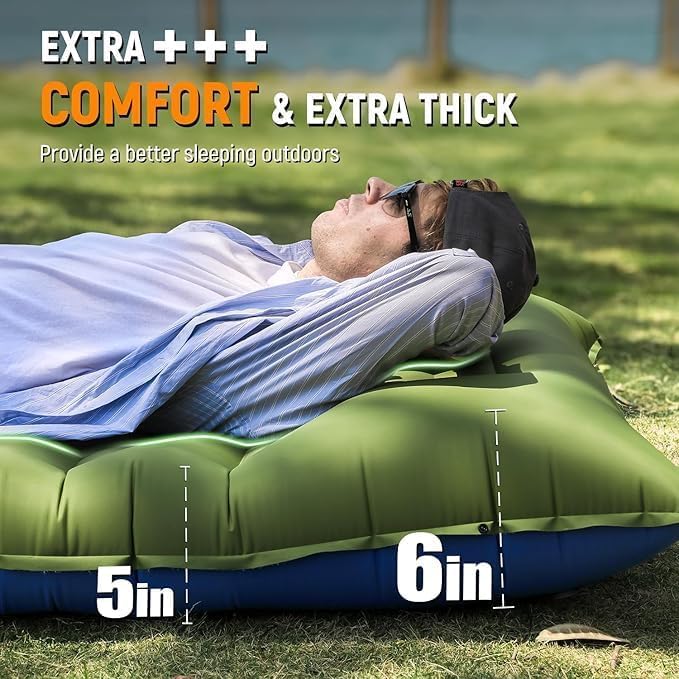 Sleeping Pad for Camping,Ultralight Inflatable Camping Mattress with Built-in Foot Pump for Backpacking, Hiking, Traveling