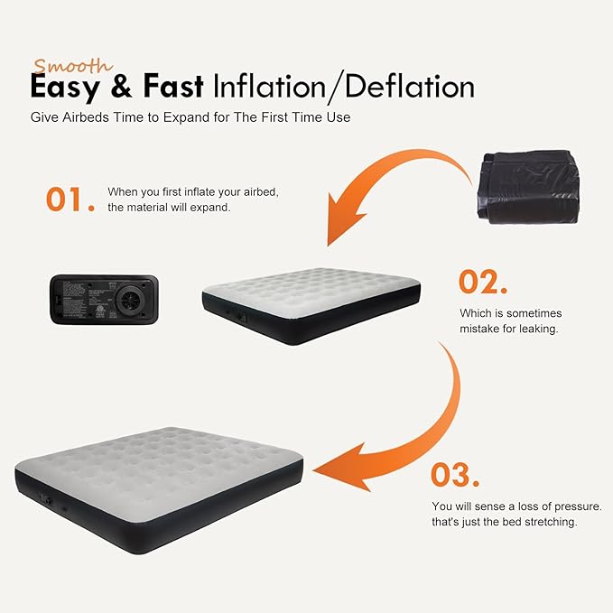 DIMAR GARDEN King Size Air Mattress with Built in Pump, Blow Up Mattress, Inflatable Bed for Home