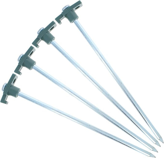 (4 Pack) Steel Tent Stake Heavy Duty Universal Camping Gear Anchor Tent Pegs, Green