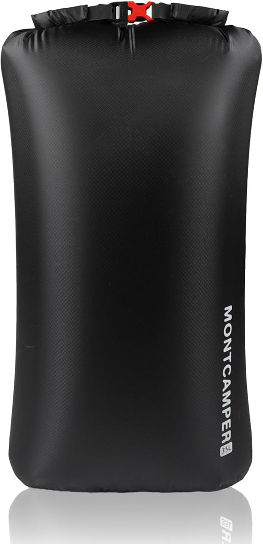 CORDURA Waterproof Dry Bag 35L – Heavy Duty IPX6 Roll Top Sack with Survival Whistle for Kayaking, Camping, Boating, Beach – Lightweight Dry Backpack (Black)