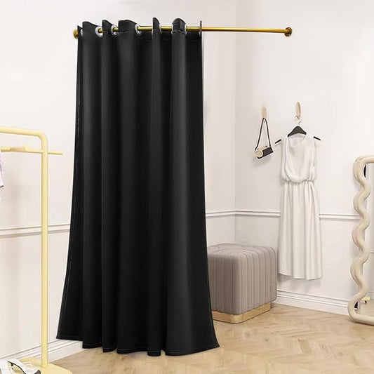 Clothing Store Fitting Room, Clothing Store Dressing Room, U-Dressing Room Privacy Protection Changing Room Divider, Dressing Room Fitting Room for Boutique, Curtain Room Divider (C-shaped-Black)