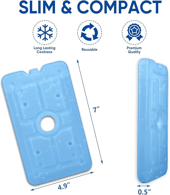 Ice Packs for Coolers Beach; Camping; Cooler Accessories Slim Long-Lasting Reusable Ice Pack for Lunch Boxes Keeping Food Drinks Cool