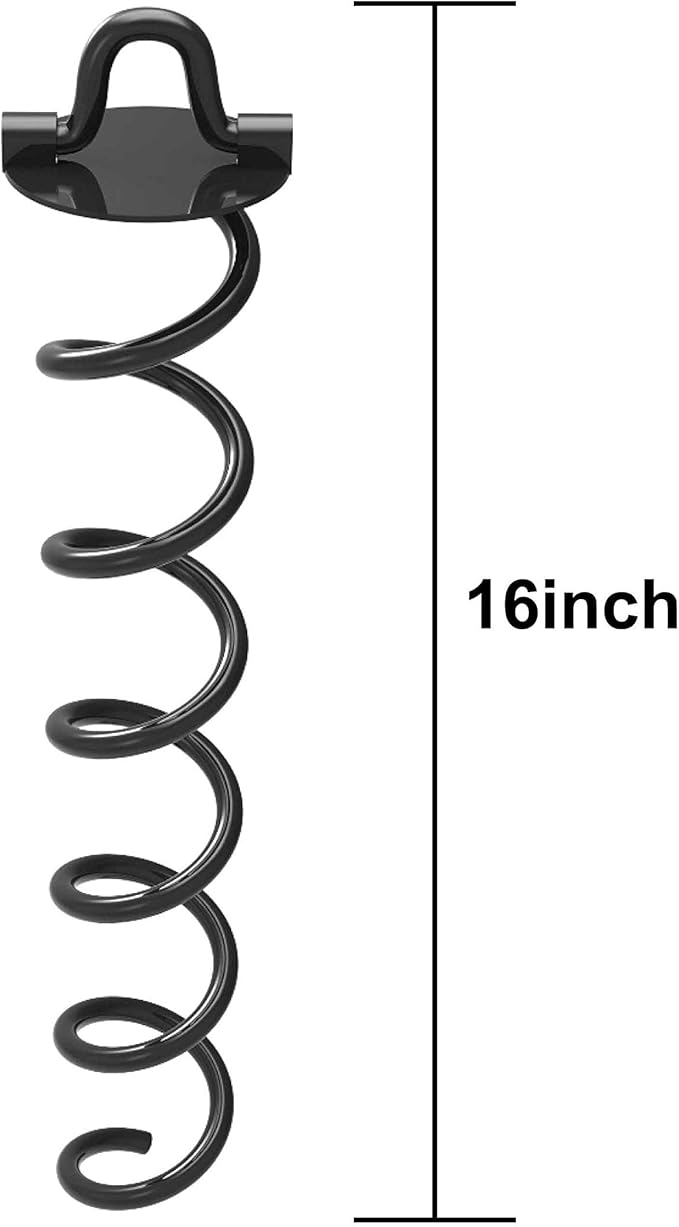 ABCCANOPY 16" Spiral Ground Anchor with Straps for Anchor Swings Set Down, Tent (Black)