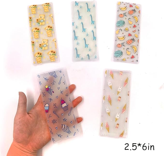 Ice Pack for Lunch Bags, Reusable Lunch Ice Pack, Cooler Ice Packs, Freezer Packs, Slim & Long-Lasting for Lunch Box, Beach Cooler Bag, Picnic Baskets, Keep Food Cool Fresh (5 PCS)
