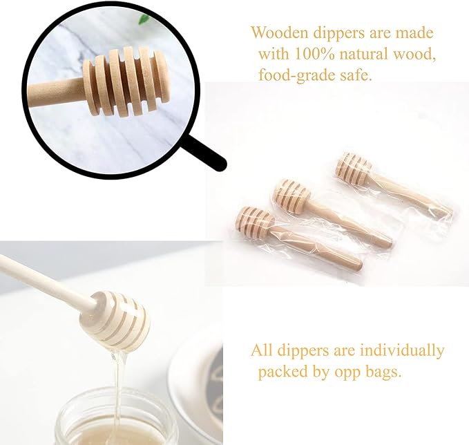 IIKUM 40 Pack Glass Honey Jars, 1.5 oz Hexagon Honey Pots with Lids, Dippers, Bee Pendants, Gift Bags, Thank You Cards, Jute and Stickers-Great Honey Jars Set for Baby Shower, Wedding and Party Favors