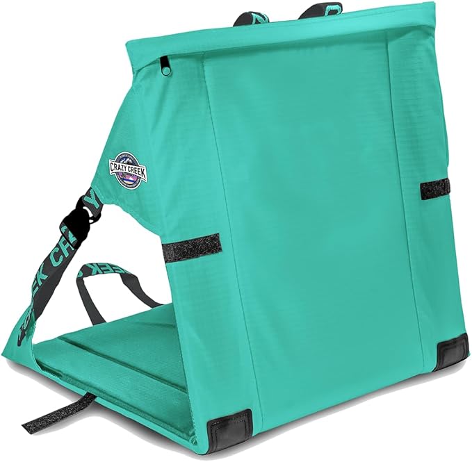 Crazy Creek Original Chair Perfect for Stadium Seats, Camping, Hiking & More, Comfort on All Terrains, Adjustable Straps, Lightweight Design, Water-Resistant Mint