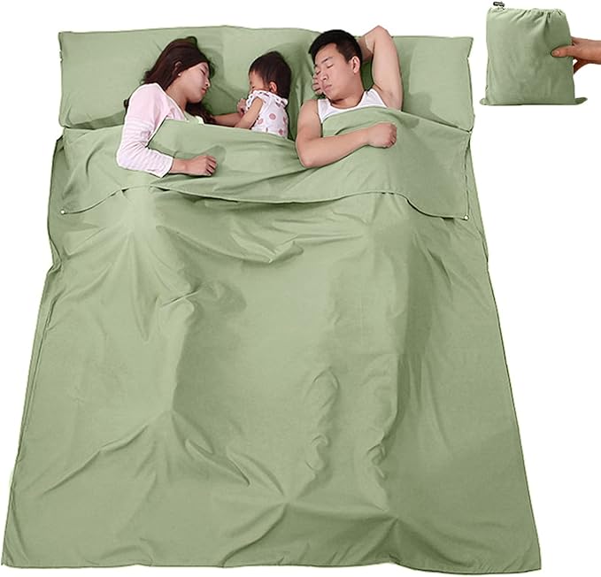 Sleeping Bag Liner, Lightweight Portable, Soft Travel and Camping Sheet, with Compact and Carry Bag, for Travel, Hotel