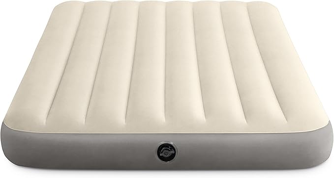 Intex 64102E Dura-Beam Standard Single-High Air Mattress: Fiber-Tech – Full Size – 10in Bed Height – 600lb Weight Capacity – Pump Sold Separately