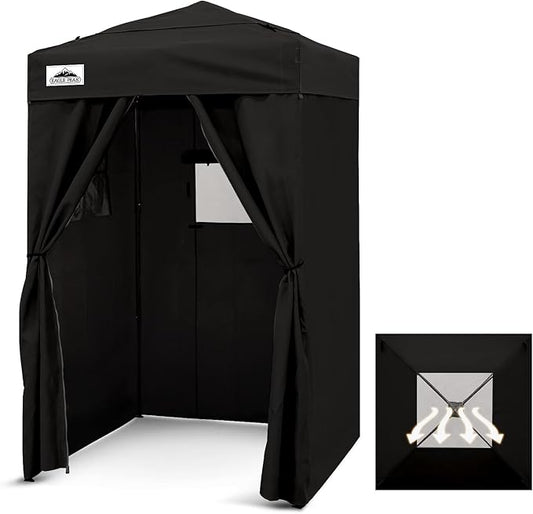 EAGLE PEAK Flex Ultra Compact 4x4 Pop-up Canopy Tent with Vented Top, Sun Shelter, Fast Set Up Changing Room, Portable Privacy Canopy for Camping, Photoshoots, and More (Black)