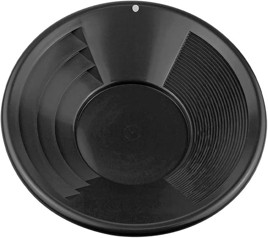 SE 10” Black Plastic Gold Pan with Riffles - GP1001B