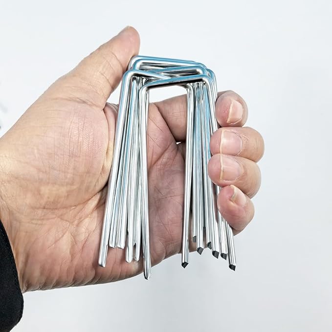 8 Gauge Ground Staples 4 Inch Landscape Staples 30Pack Metal Lawn Ground Barrier Cover Wire Heavy Duty U Stakes Pins