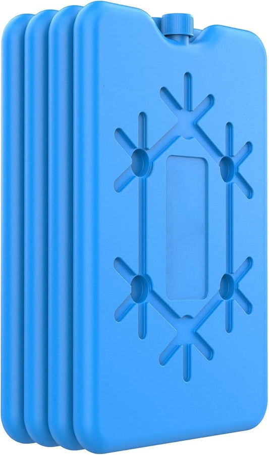200ML Reusable Ice Packs for Lunch Box & Cooler, Slim Freezer Packs to Keep Food Fresh & Cold for Hours, Perfect for Travel, Picnic, Car, Office (4, Blue)