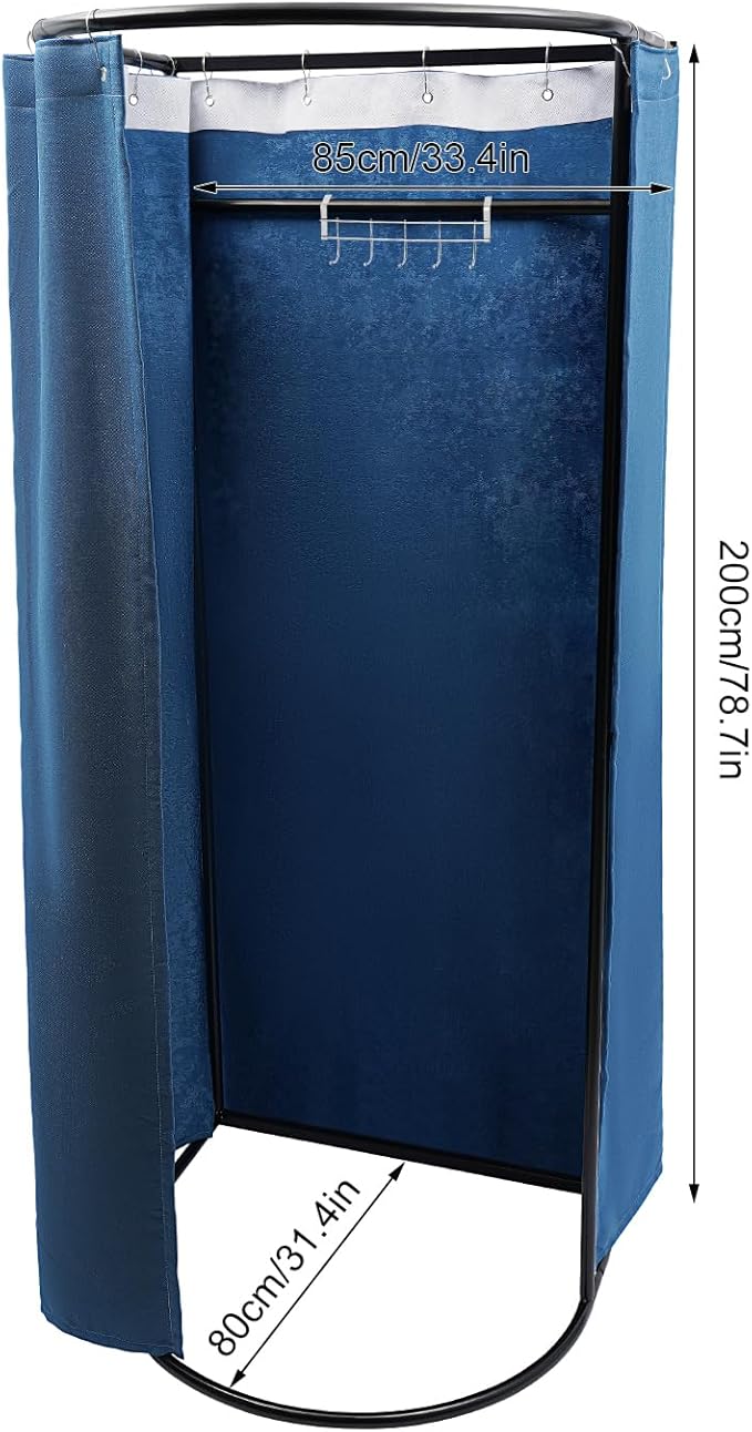D-shaped Portable Changing Room Tent - Privacy Dressing Room for Indoor Outdoor House Office Shopping Mall (Blue)