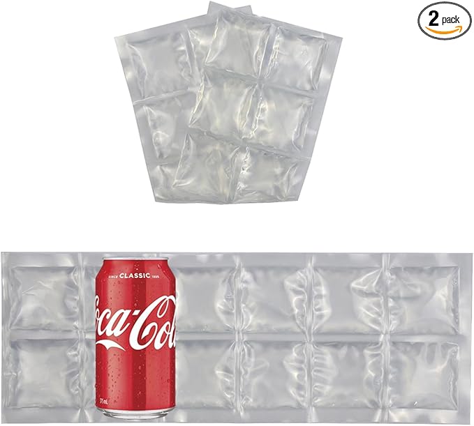 2-Pack Flexible Ice Sheets-4.9x13.4 for Any Lunch Boxes & Bags & Coolers - Reusable Freezer Packs Stay Foldable When Frozen, No Leak Gel Wrap to Keep Food/Drinks Cold for Hours for Work, BBQ, Camping