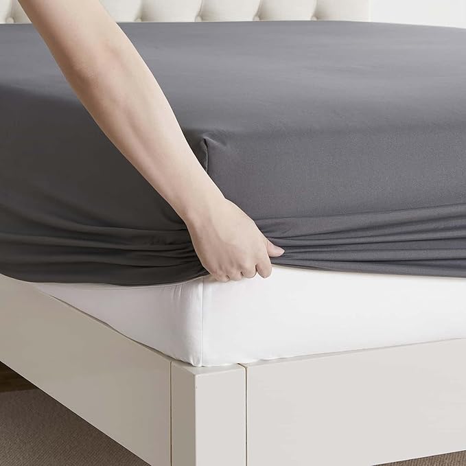 Clara Clark Twin XL Sheets, 5 Piece Set - Hotel Luxury Bed Sheets, Super Soft Bedding Set, Twin XL Size, Charcoal Gray